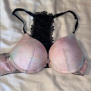 Clasp in the front pink push up bra